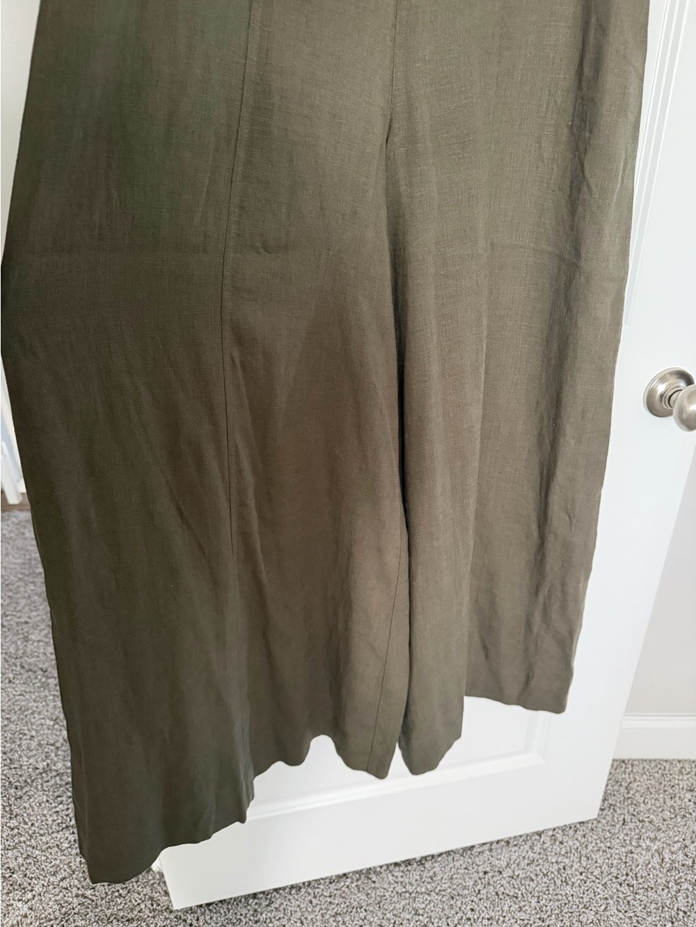 Express Olive Green Midi Linen Skirt